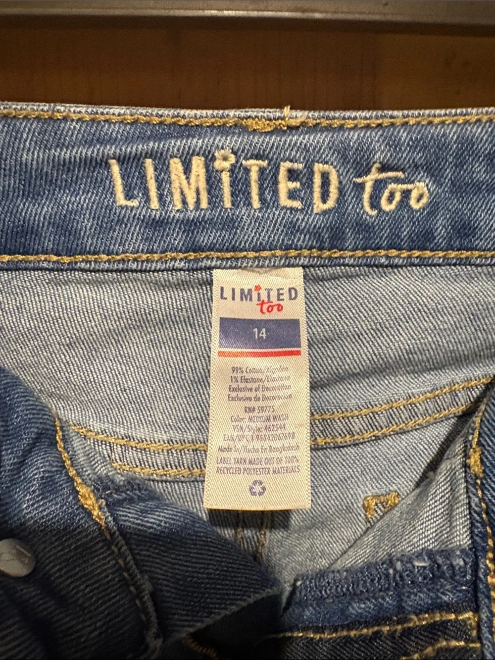 Limited Too Blue Patchwork Wide-Leg Jeans with Embroidered Patches